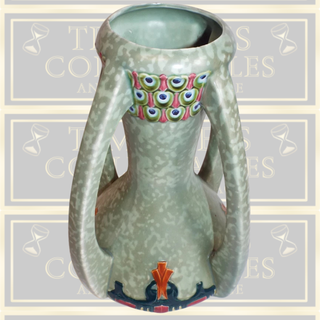 Vintage Royal Dux Secessionist Style Four Handle Vase