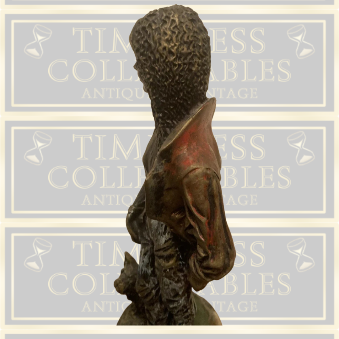 Vintage Cold Cast Figurine Of A Lady And A Terrier Dog