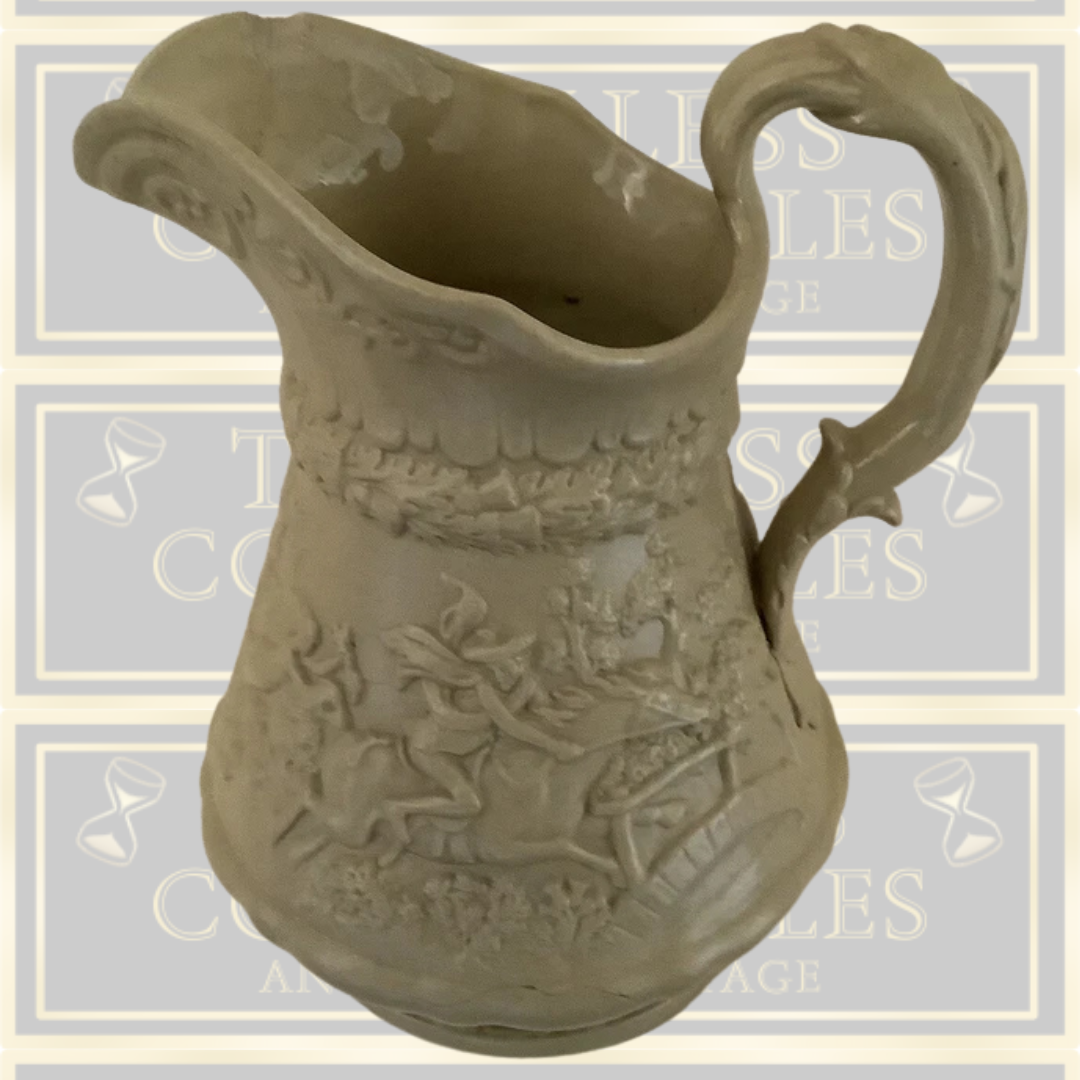 Antique W Ridgway & Co Relief Moulded Stoneware Jug
