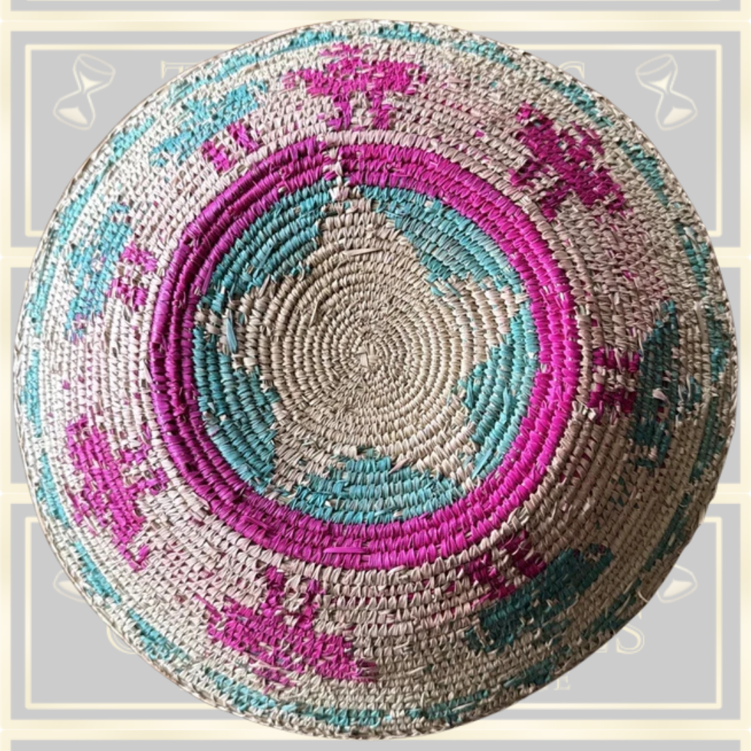 Vintage Ethiopian Hand Woven Mesob basket