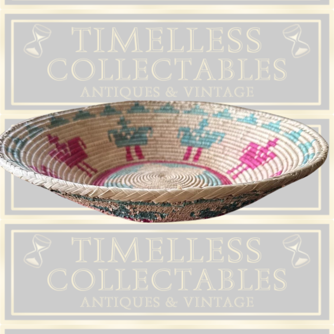 Vintage Ethiopian Hand Woven Mesob basket