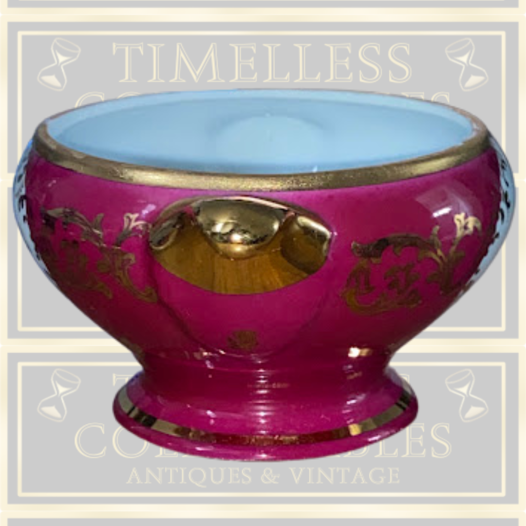 Vintage Limoges porcelain sugar bowl and saucer