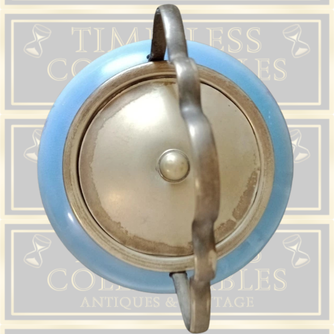 Vintage Ceramic And Silver Biscuit Barrel