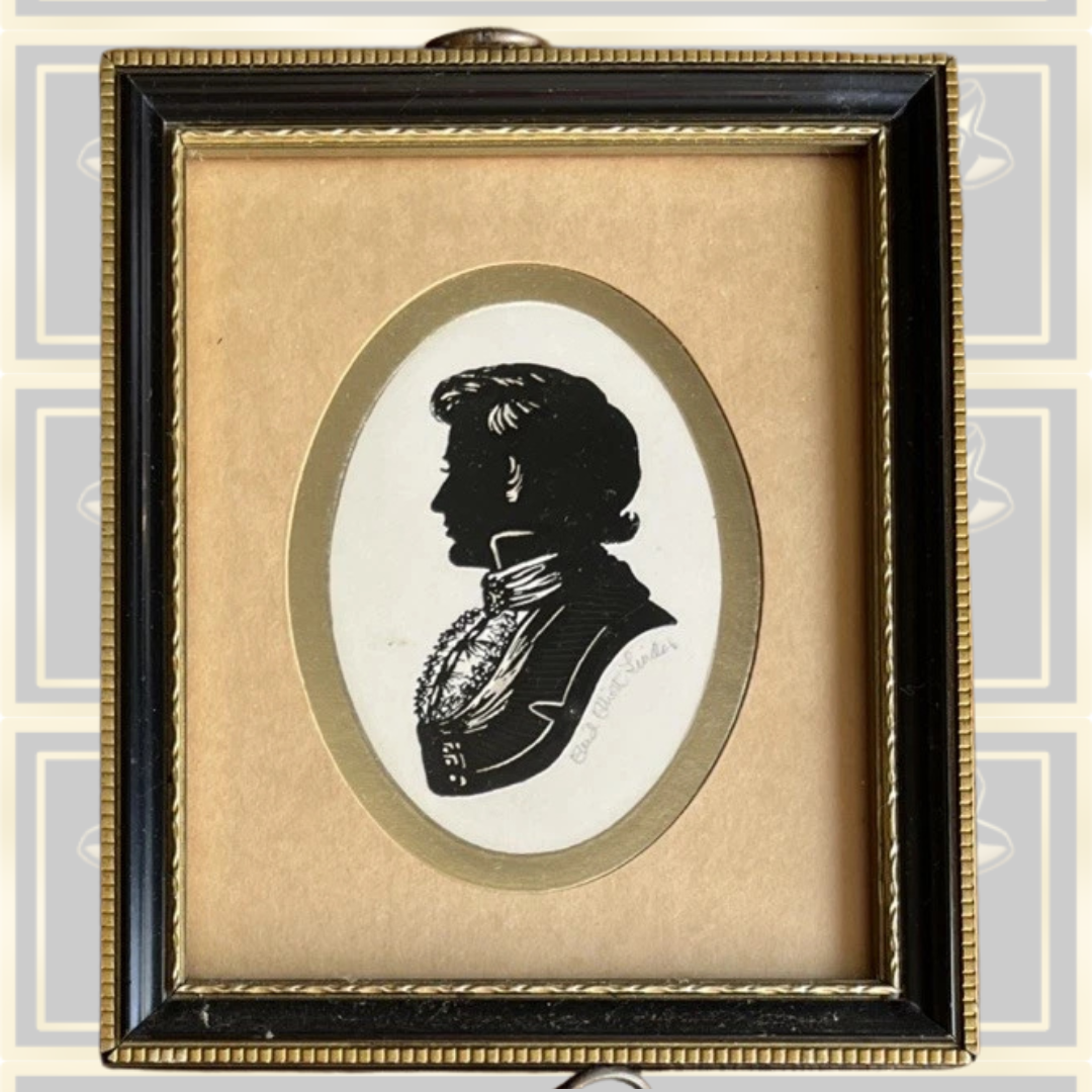 Vintage Four Framed Miniature Silhouette Portraits