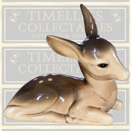 Vintage Ceramic Fawn Ornament 1950s Kitsch Decor
