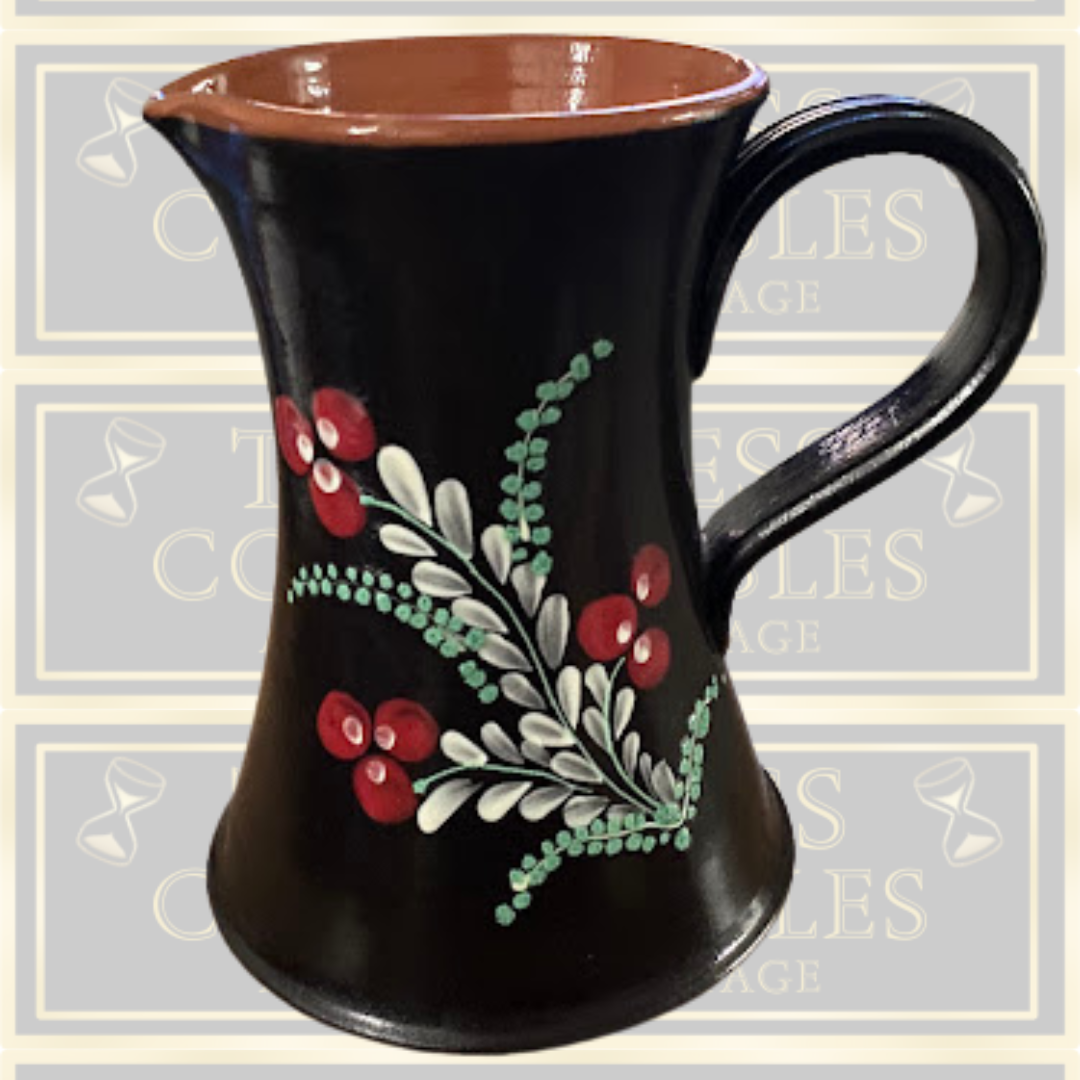 Vintage hand painted floral berries pitcher