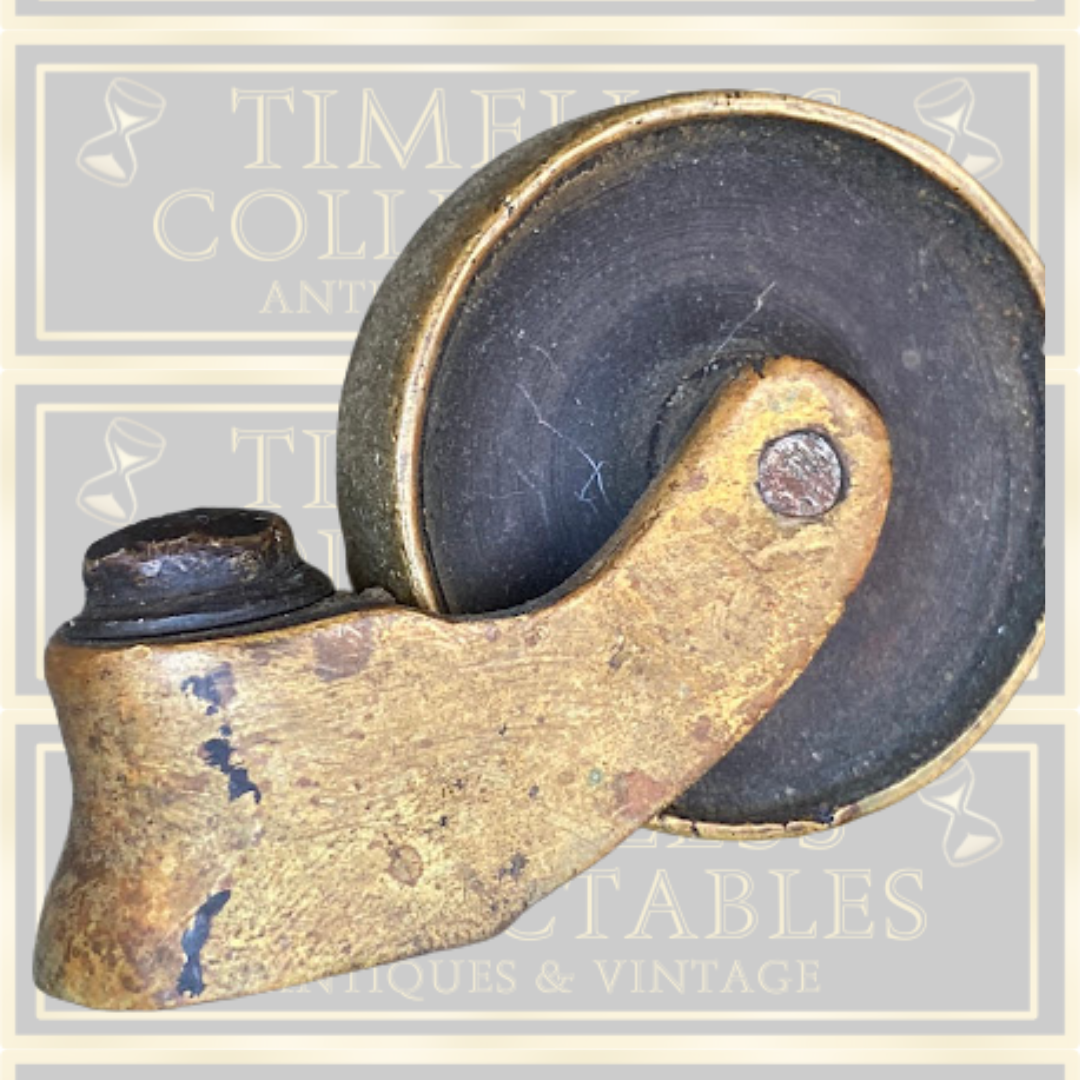 Antique Six Claw And Ball Brass Castors
