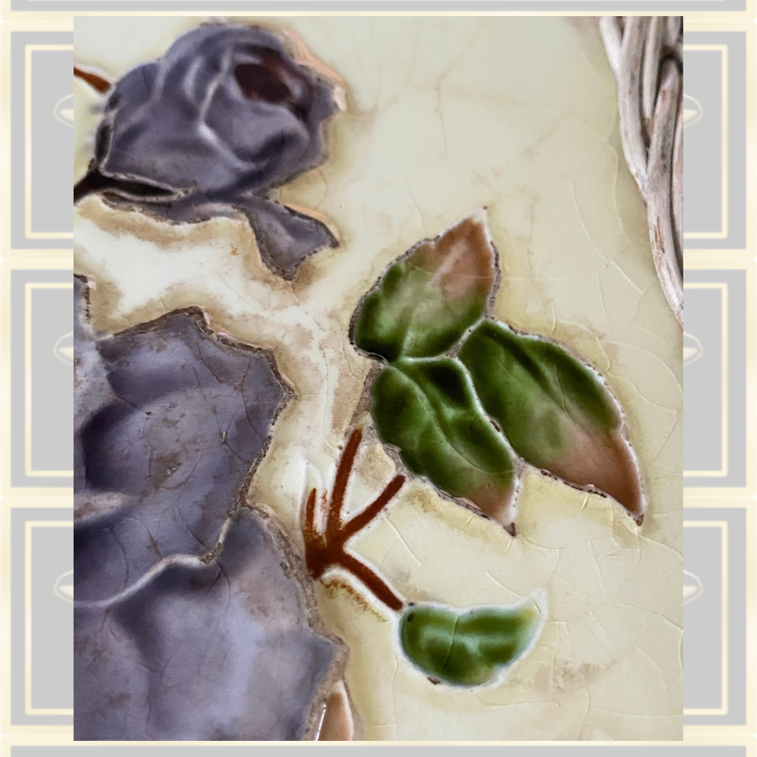 Antique Art nouveau Purple Majolica Rose