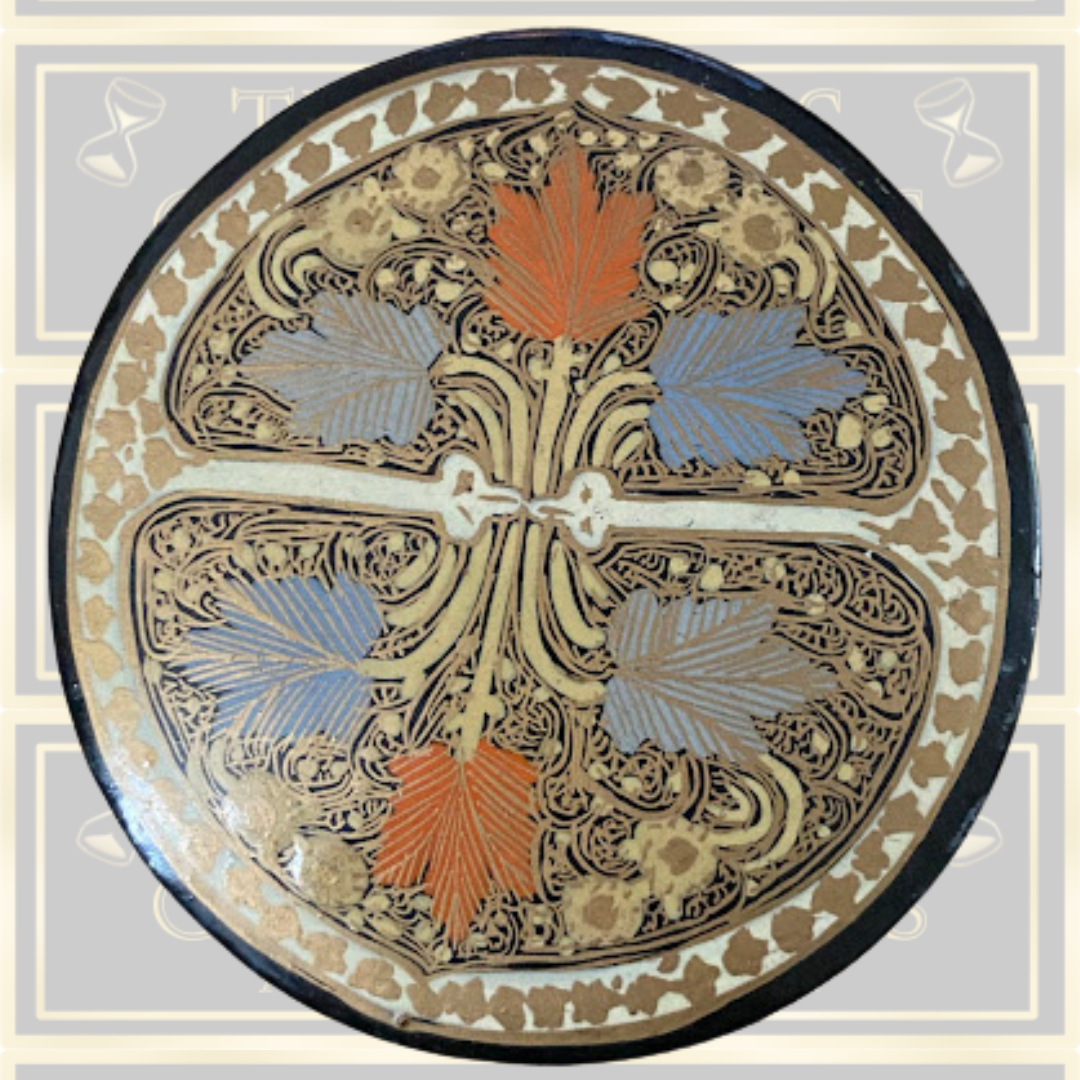 Vintage Hand Painted Lacquer Paper Mache Trinket Box