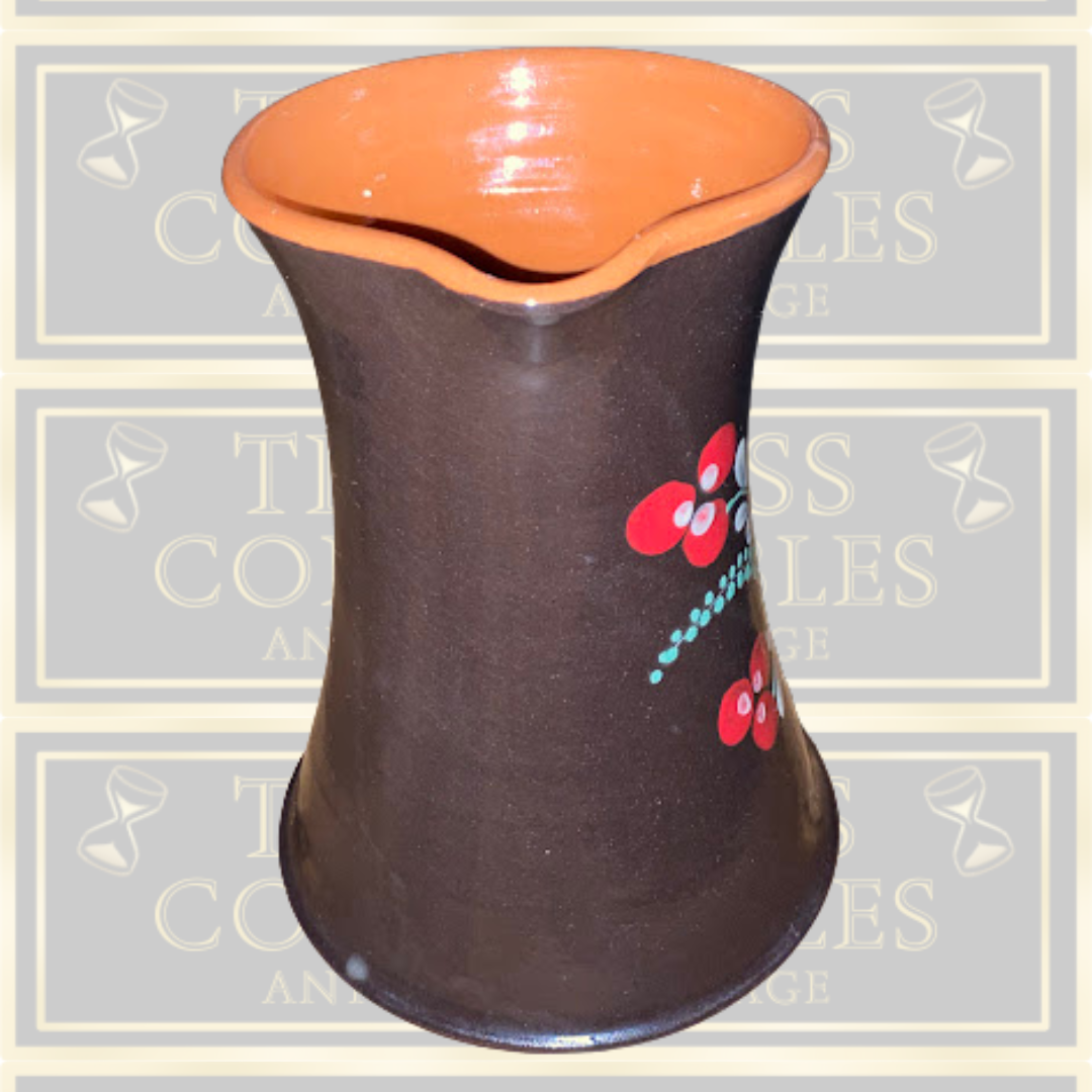 Vintage hand painted floral berries pitcher