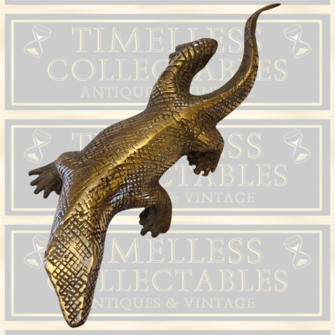 Vintage Brass Komodo Dragon Lizard Design