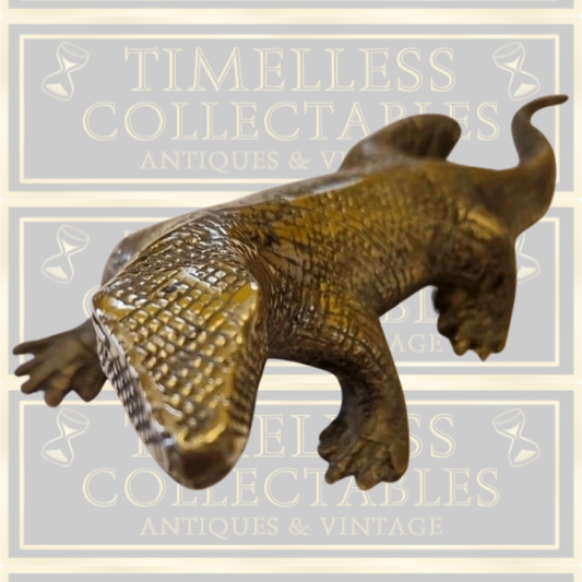 Vintage Brass Komodo Dragon Lizard Design