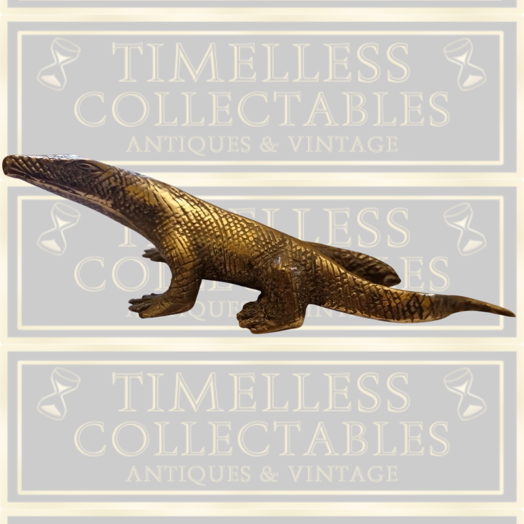 Vintage Brass Komodo Dragon Lizard Design