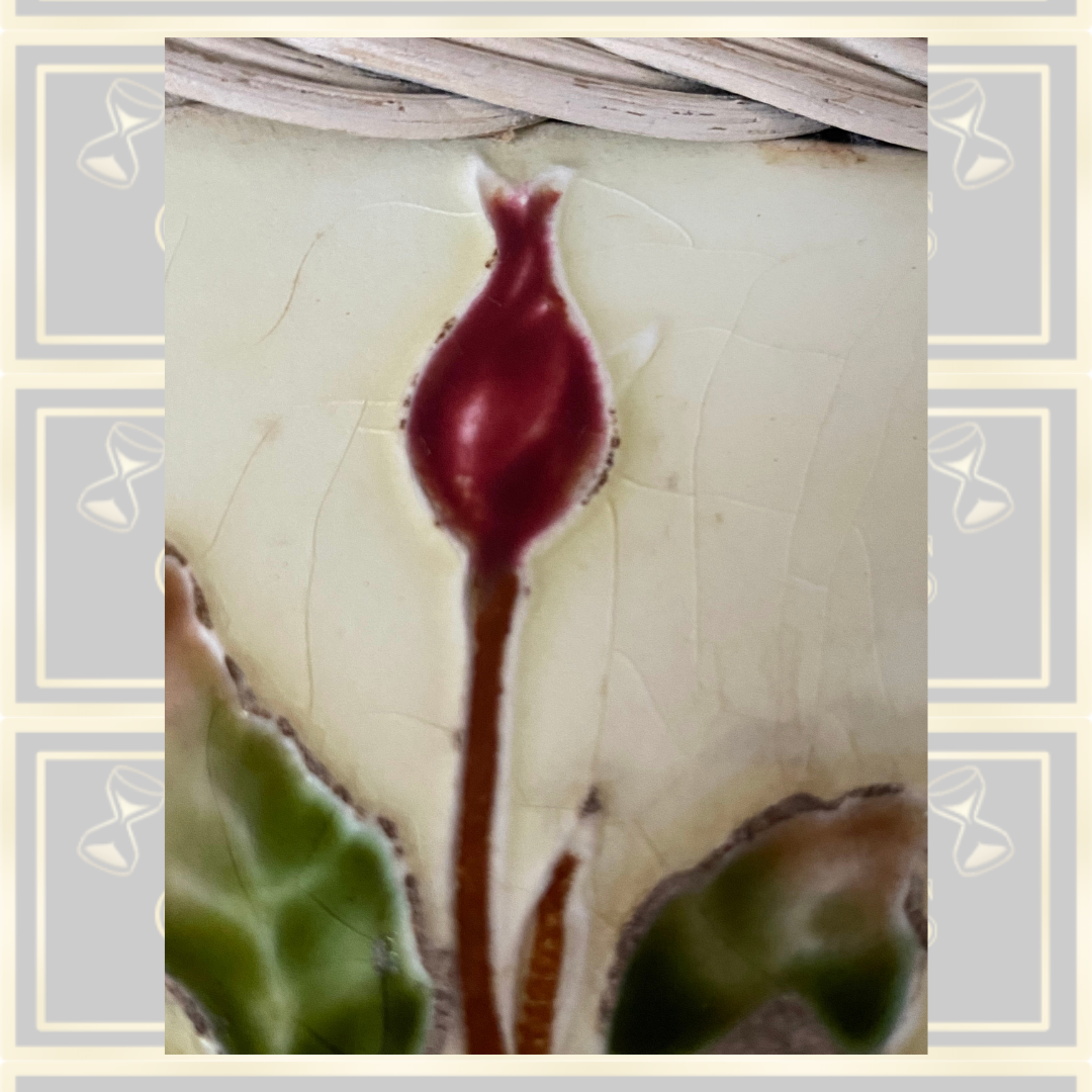 Antique Art nouveau Purple Majolica Rose