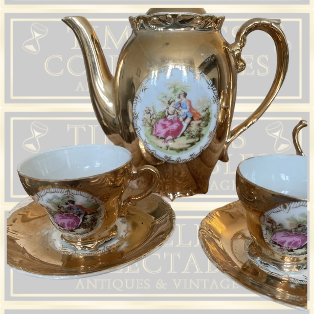 Vintage Gold Plated Japan Tea Set