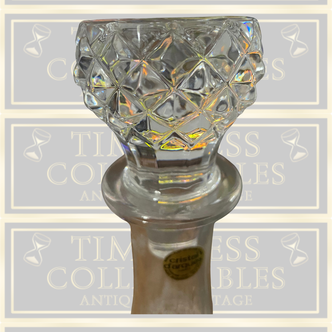Vintage Crystal D’Arques French Glass Lead Crystal Decanter