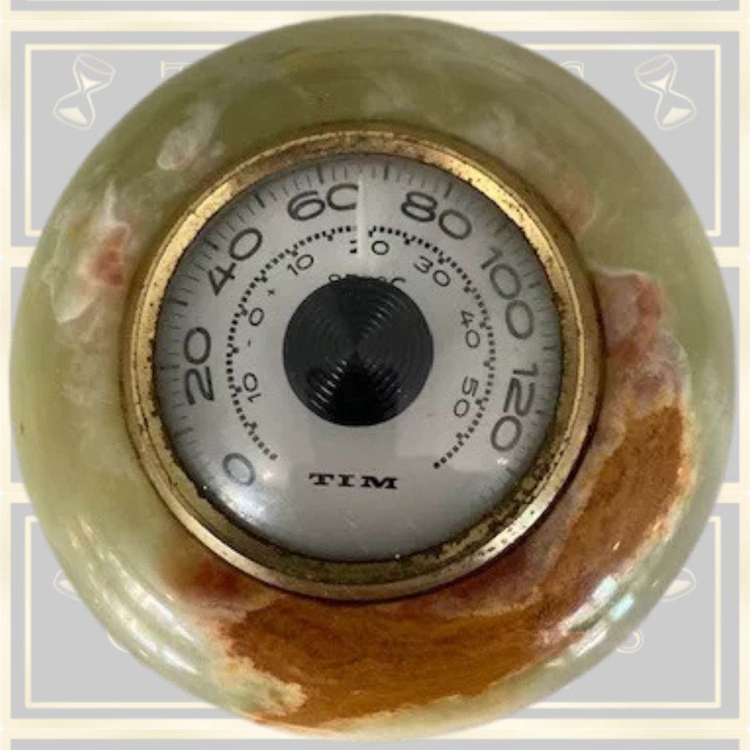 Vintage TIM Desk Onyx Thermometer Paperweight
