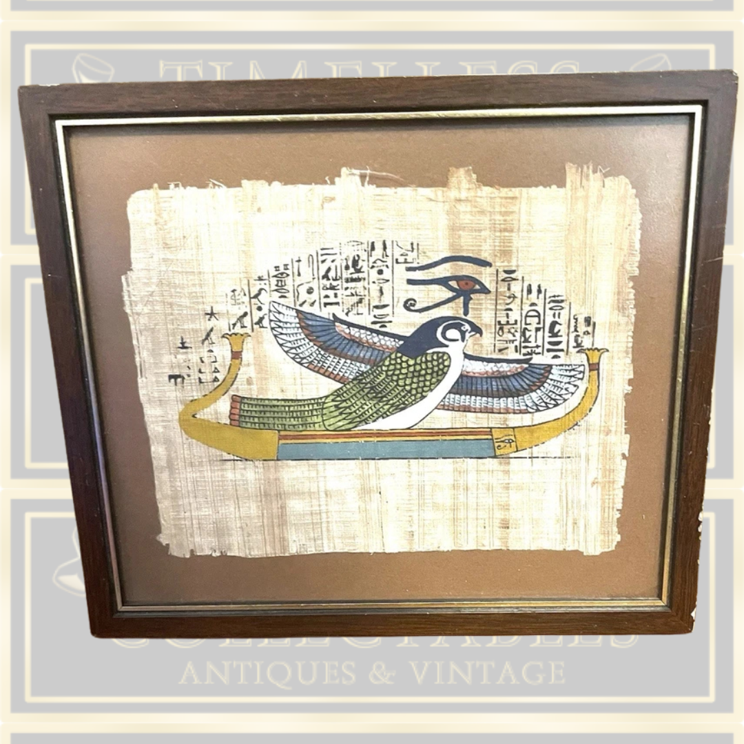 Two Vintage Egyptian Papyrus Paintings
