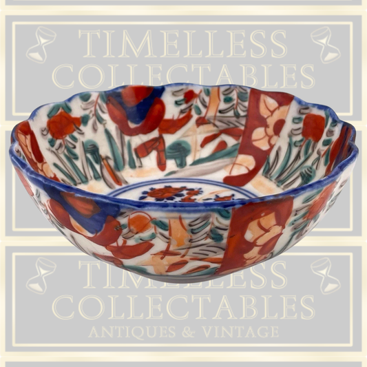 Antique Japanese Imari Bowl, Decorated with Flowers