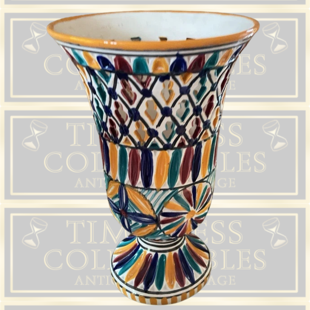 Vintage Multi Coloured Lattice Vase