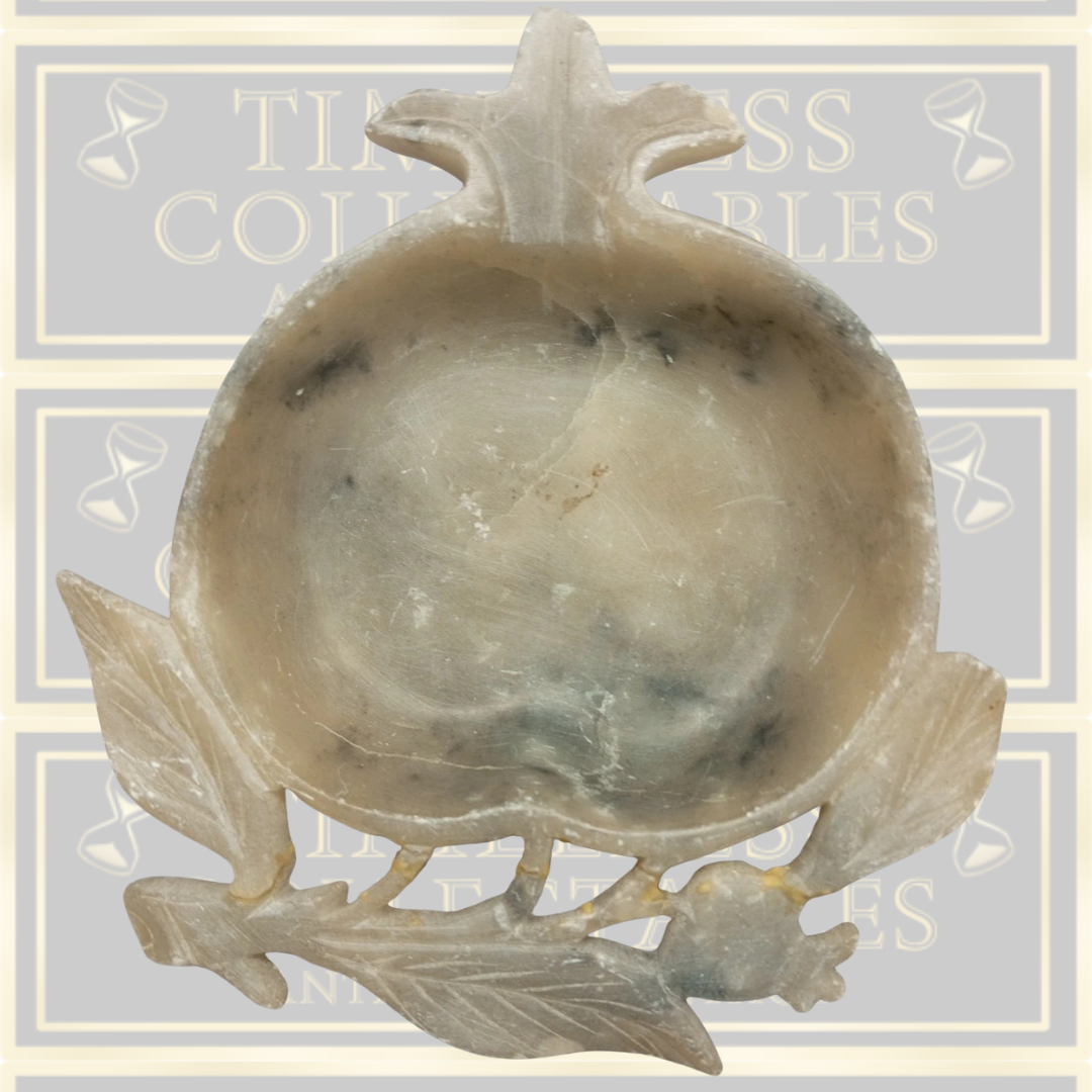 Vintage Chinese Soap Stone Carving Pomegranate Dish