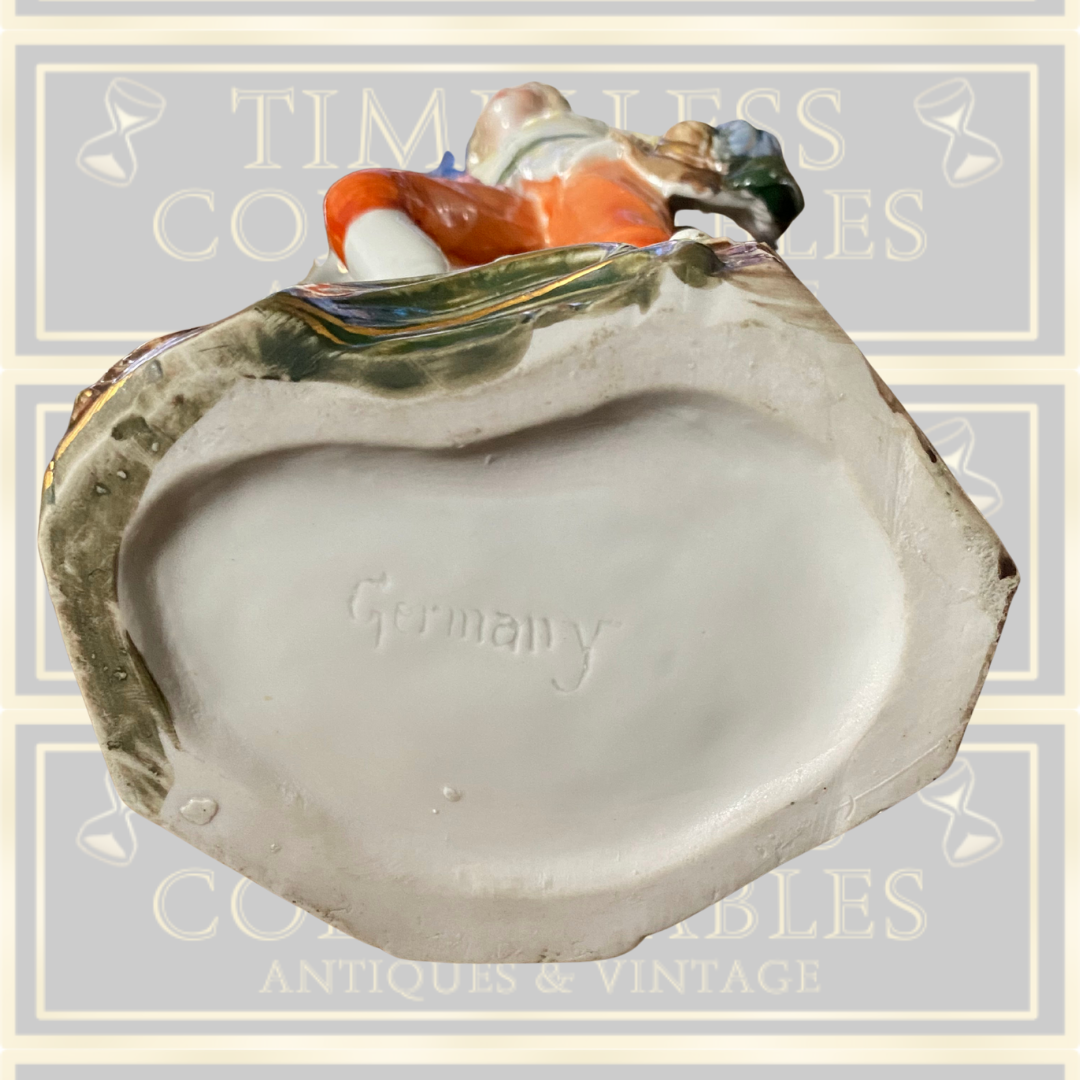 Antique Meissen Porcelain German Male Figure Colourful Vase