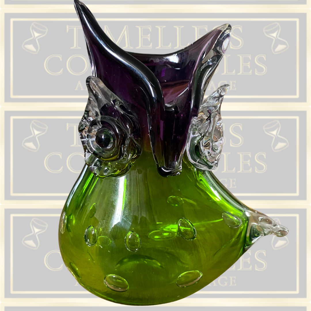 Vintage Hand Blown Murano Glass Owl