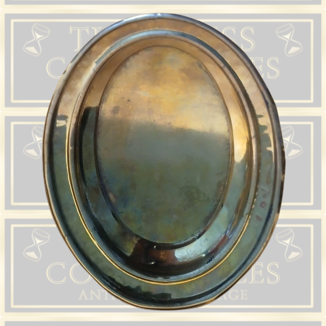 Vintage Brass Milk Jug And Sugar Bowl With Mother Of Pearl Matching tray.