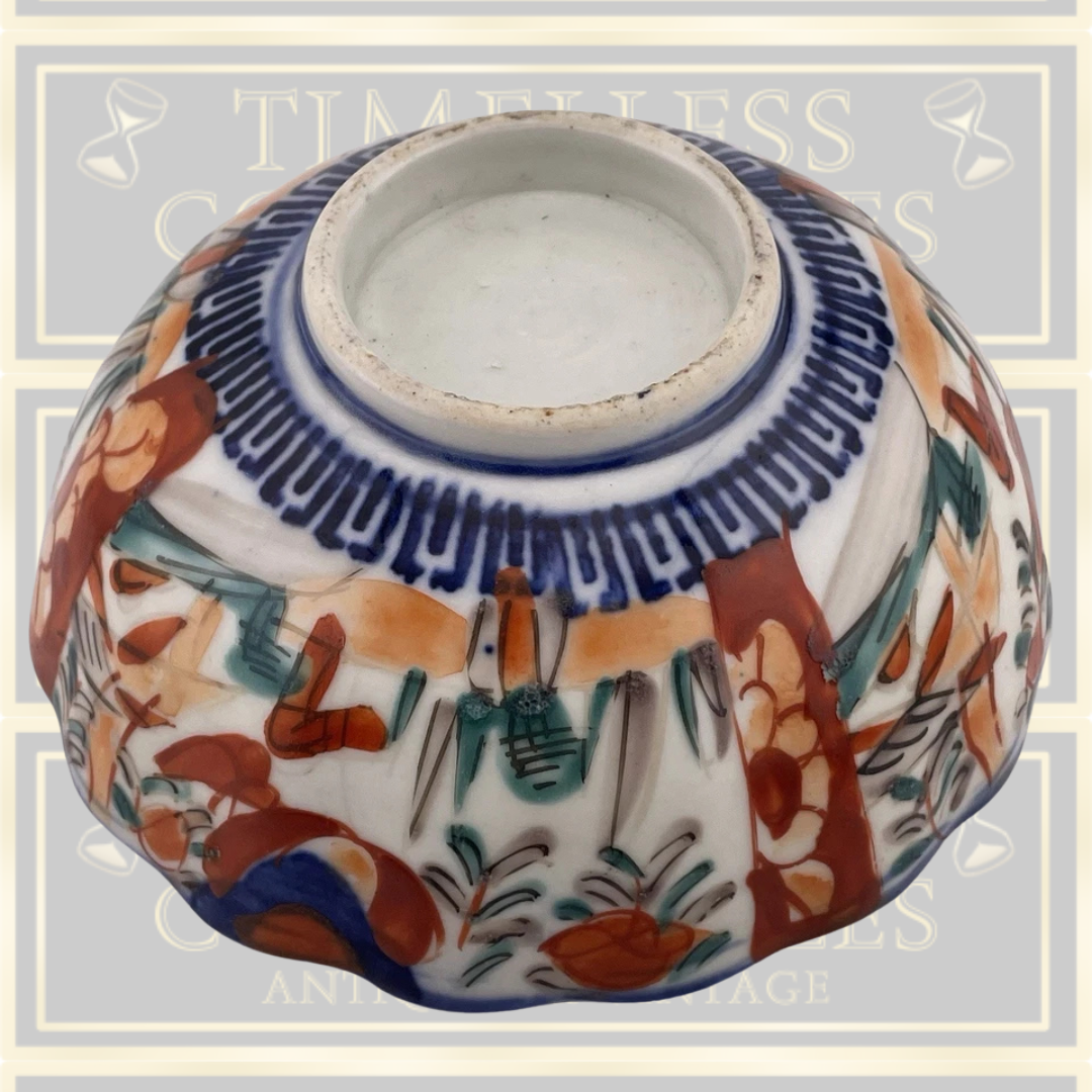Antique Japanese Imari Bowl, Decorated with Flowers