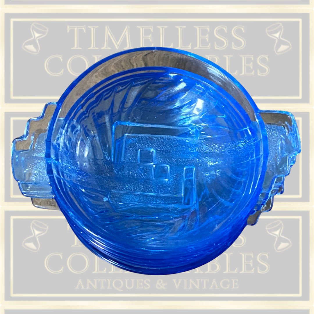 Vintage Six Art Deco Colbalt Blue Dessert Bowls By Stolle Nieman
