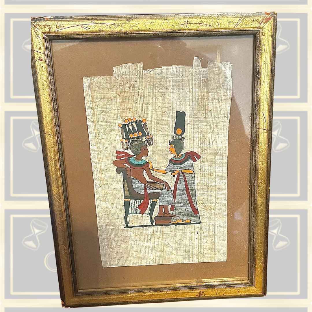 Two Vintage Egyptian Papyrus Paintings
