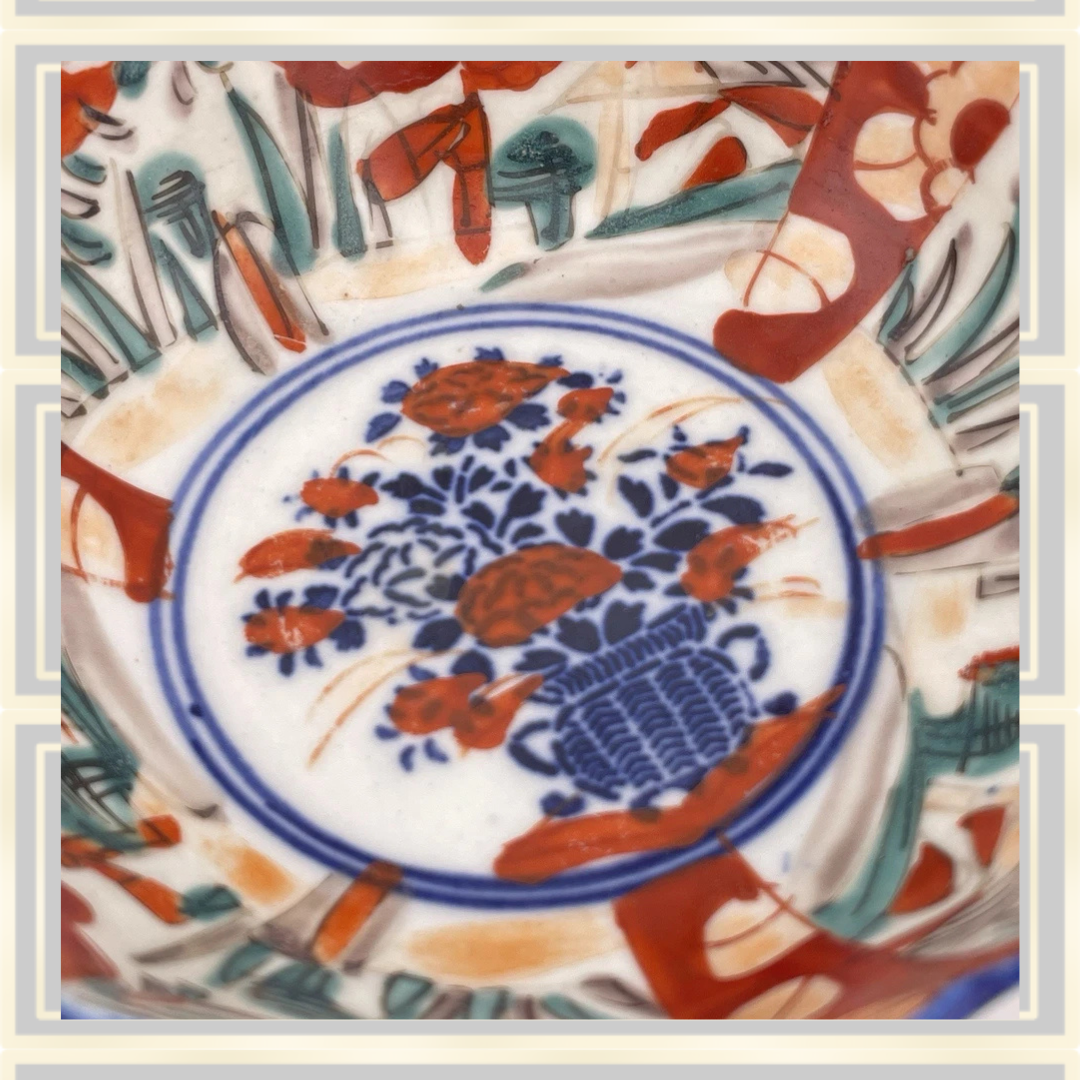 Antique Japanese Imari Bowl, Decorated with Flowers