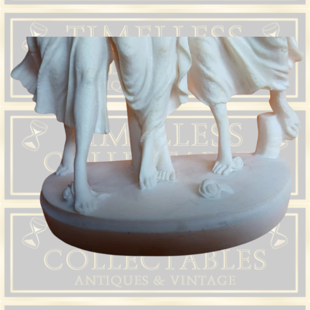 Vintage Alabaster Hand Carved Soldatos Statue