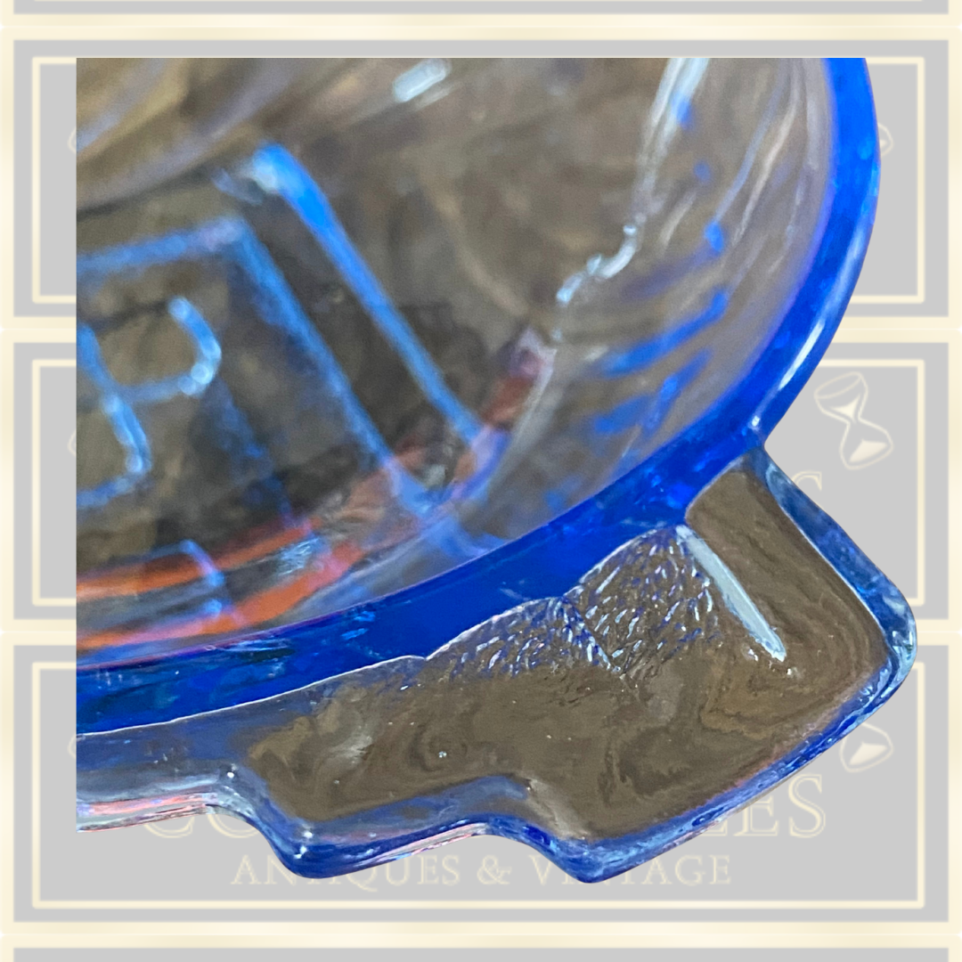 Vintage Six Art Deco Colbalt Blue Dessert Bowls By Stolle Nieman