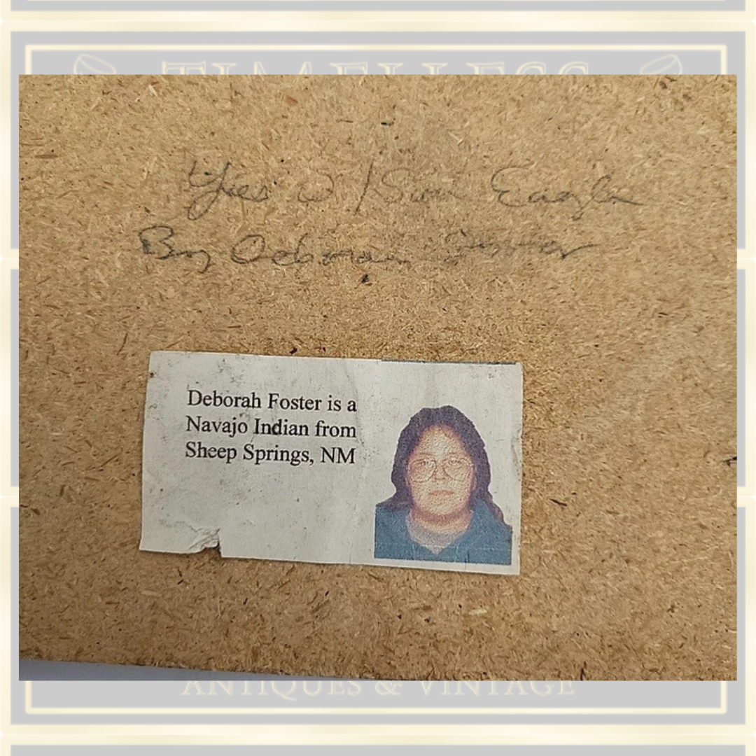 Vintage Navajo Indian Sand Picture "Sun Eagle"