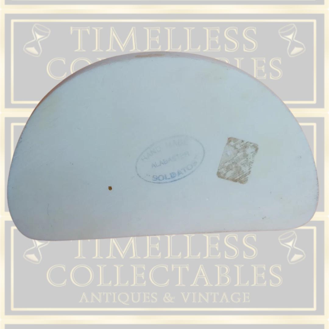 Vintage Alabaster Hand Carved Soldatos Statue