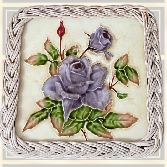 Antique Art nouveau Purple Majolica Rose