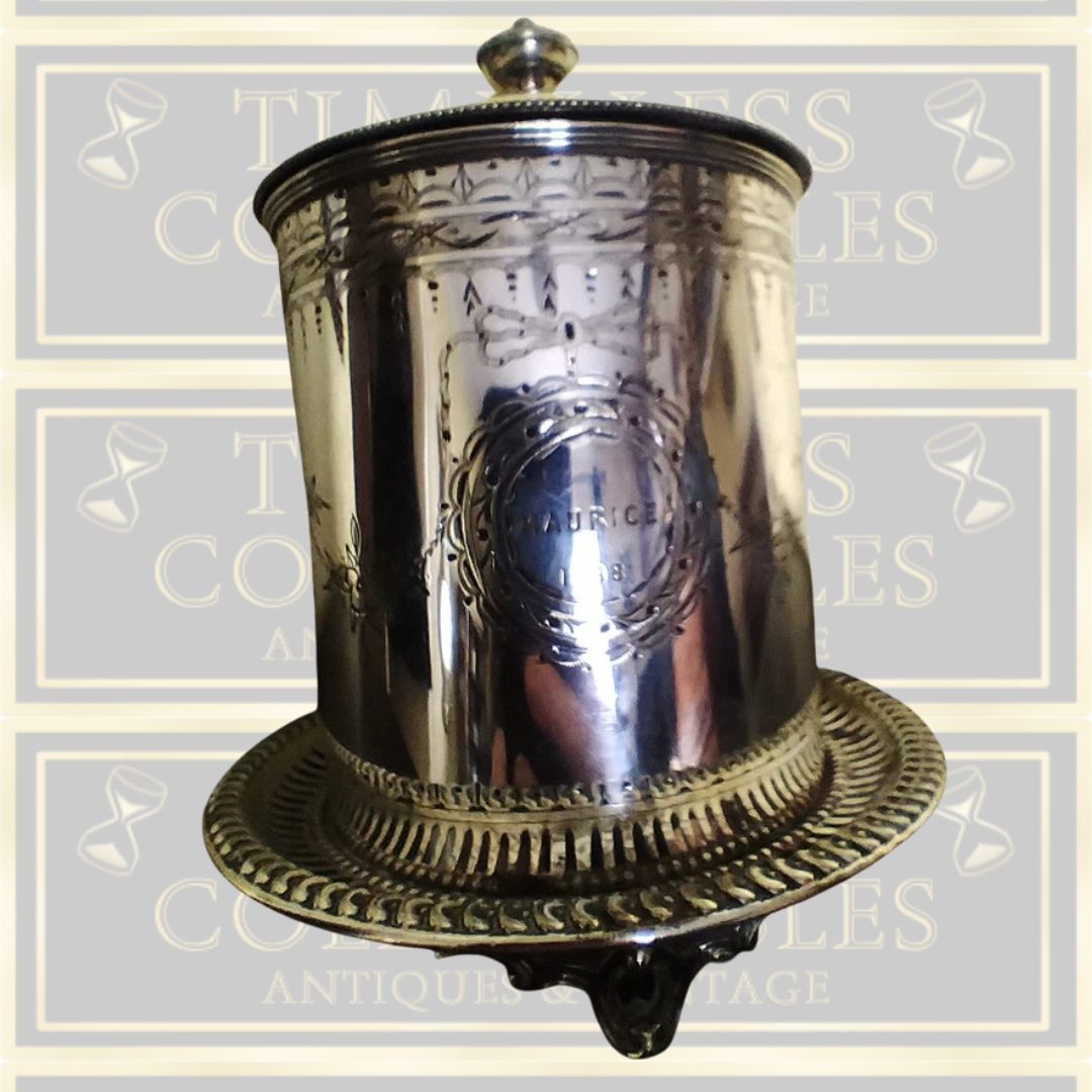 Antique Victorian Silver Plated Tea Caddy