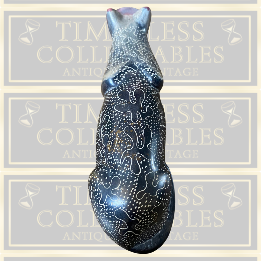 Vintage Hand Carved Stone Leopard Original Kenya Statue