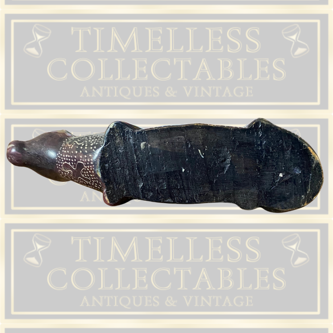 Vintage Hand Carved Stone Leopard Original Kenya Statue