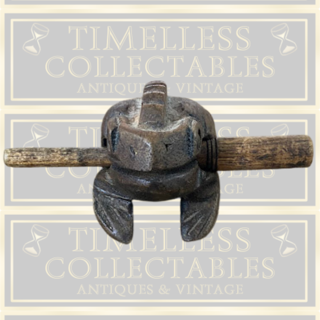 Vintage Wooden Guiro Frog Instrument