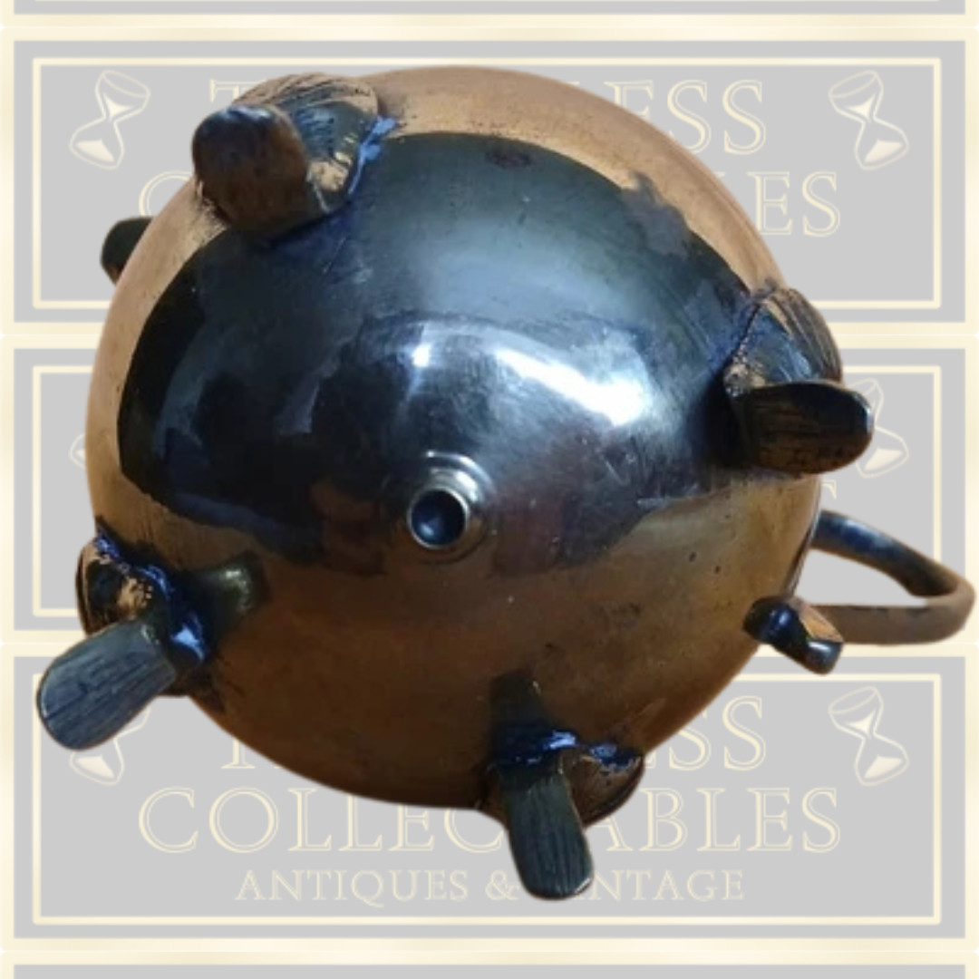 Vintage Brass Milk Jug And Sugar Bowl With Mother Of Pearl Matching tray.