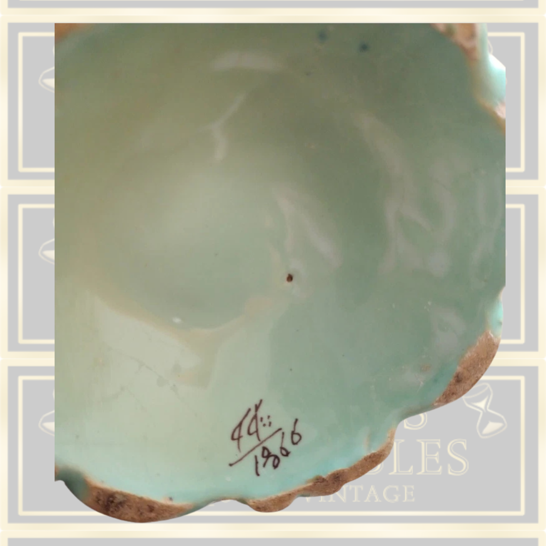 Antique Ceramic Floral Hanging Vase