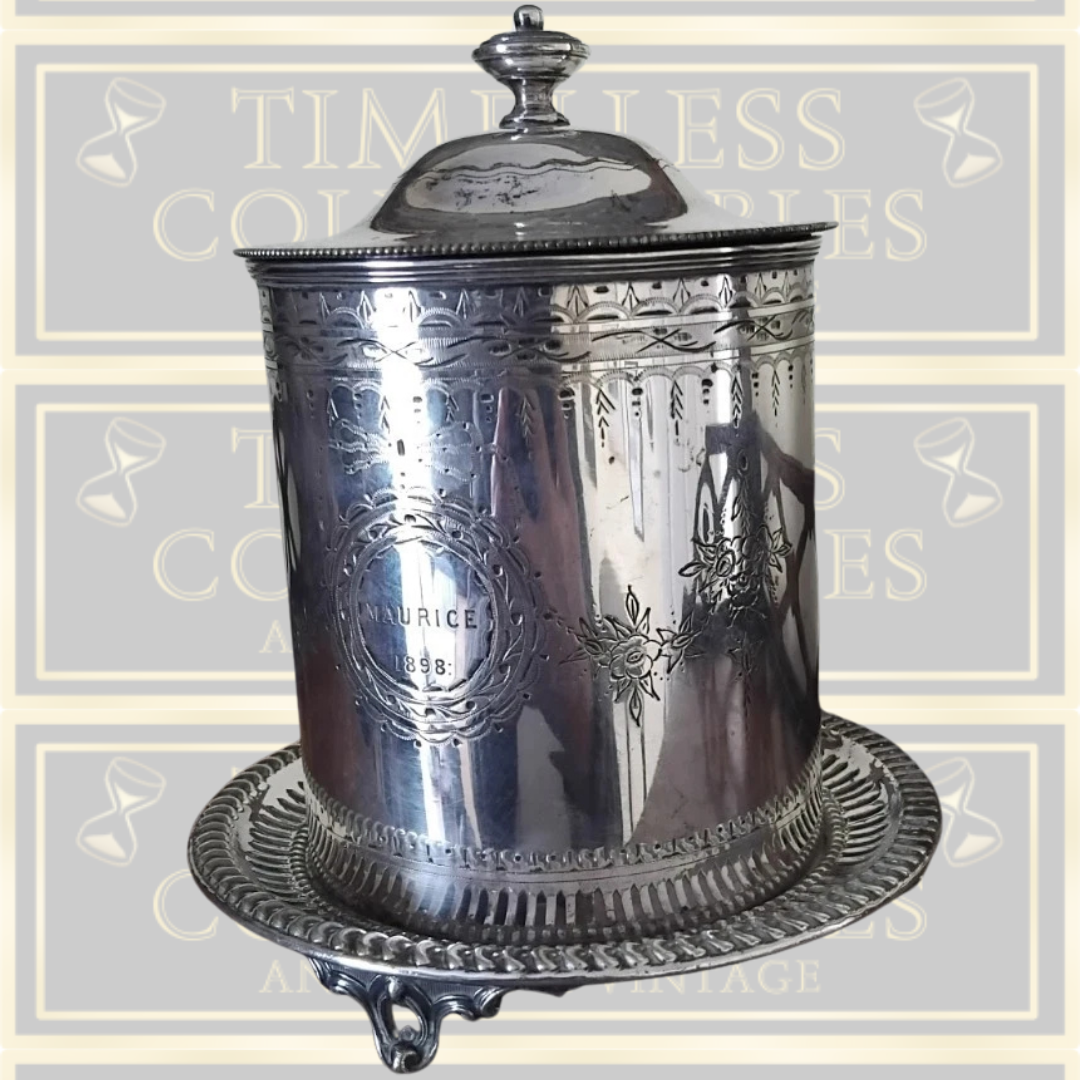 Antique Victorian Silver Plated Tea Caddy