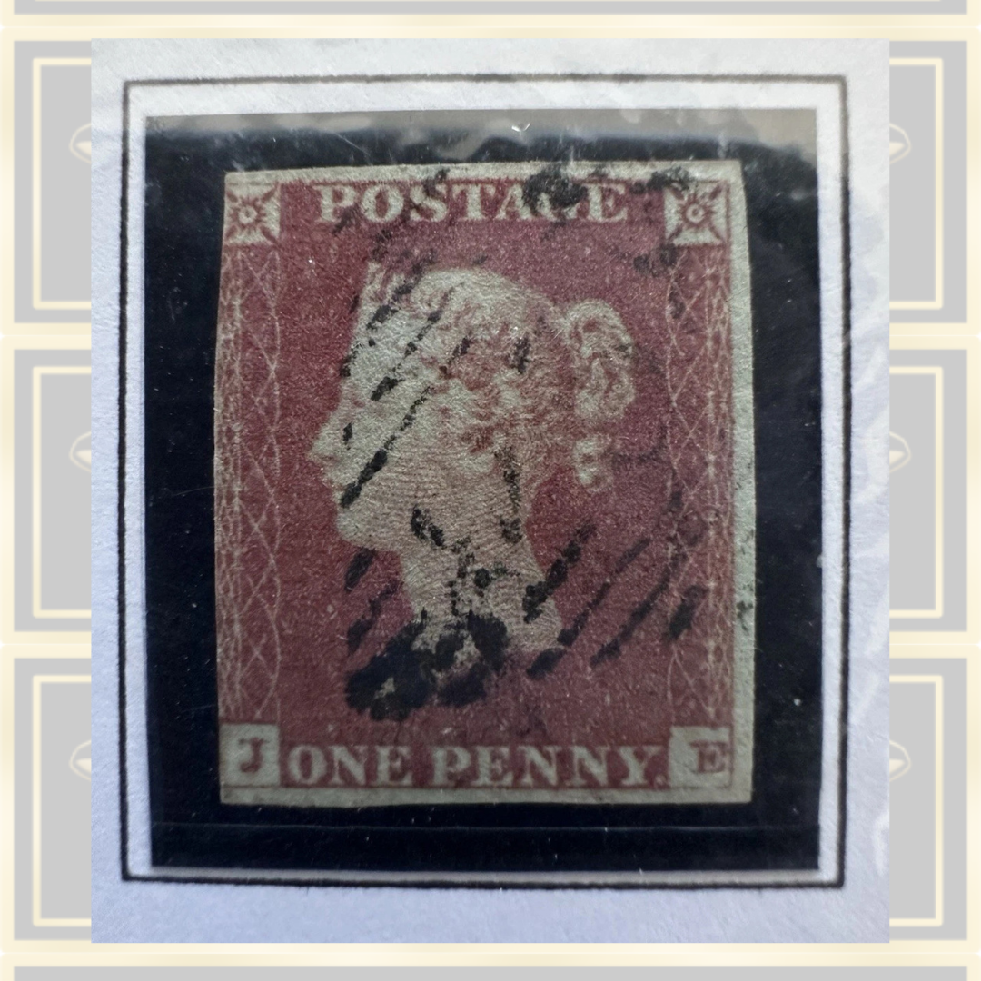 Antique Victorian One Penny Red (JE) – Mounted, Original Plastic Wrapping