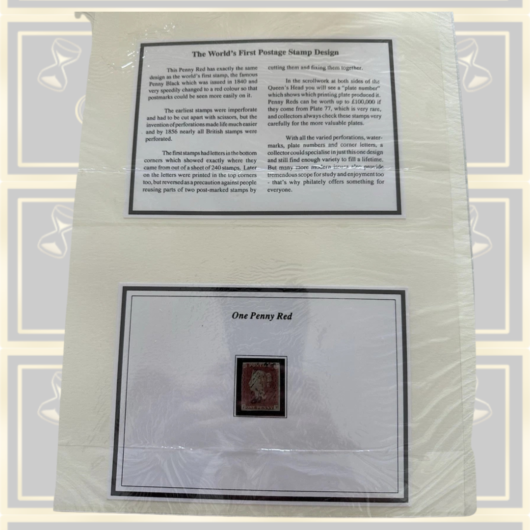 Antique Victorian One Penny Red (JE) – Mounted, Original Plastic Wrapping