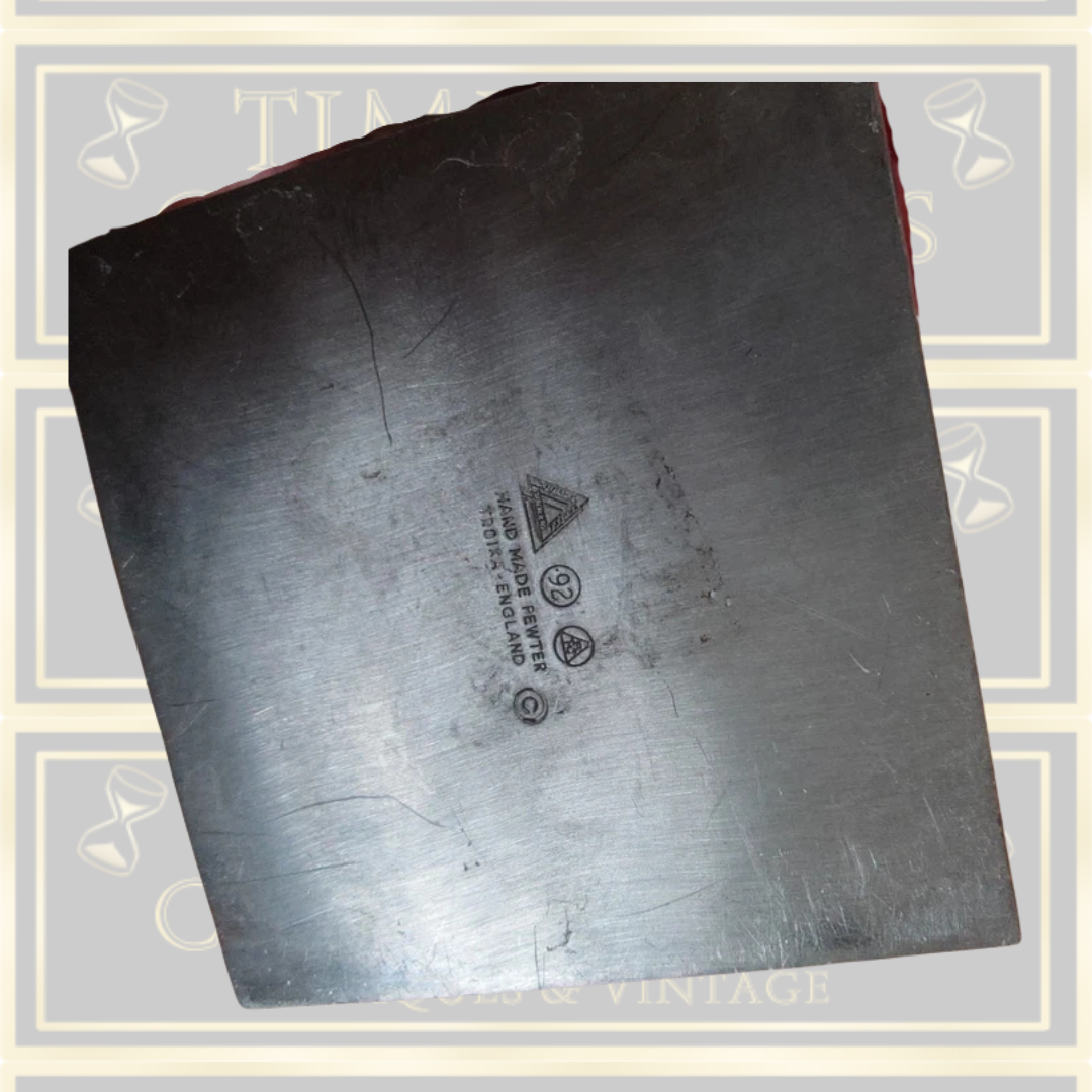 Vintage Art Deco Troika Pewter Flask