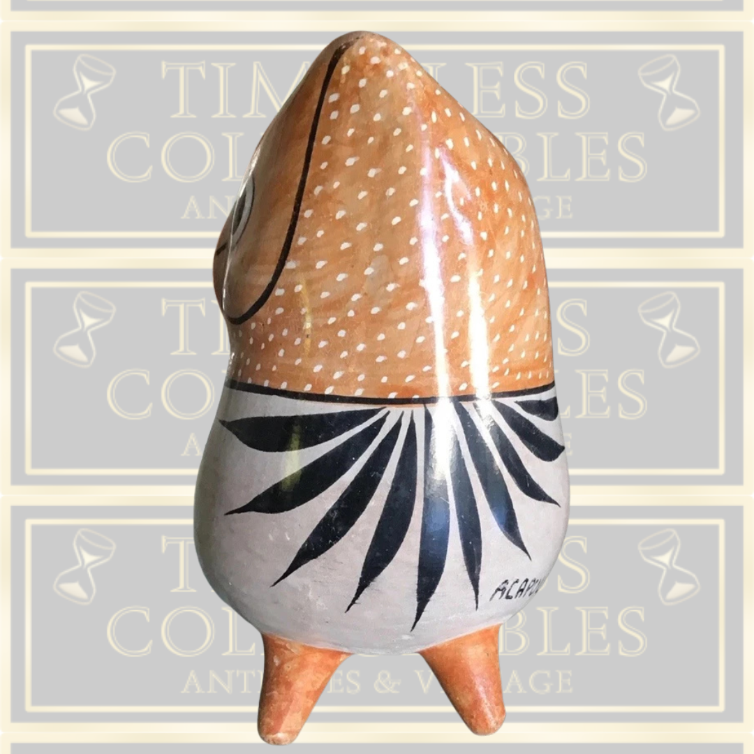 Vintage Mexican Folk Art Owl Pottery