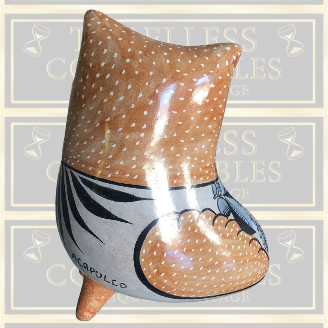 Vintage Mexican Folk Art Owl Pottery