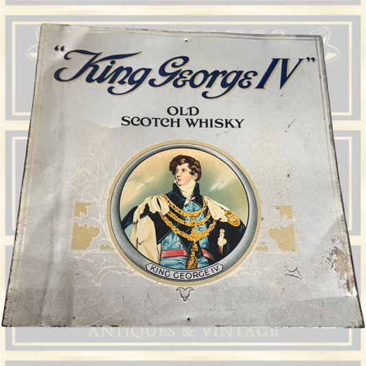 Original Vintage Metal Shop Sign King George IV Old Scotch Whisky